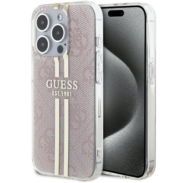 Guess GUHCP15LH4PSEGP Hardcase IML 4G Gold Stripe Защитный чехол для iPhone 15 Pro 6.1" / розовый (GUHCP15LH4PSEGP)