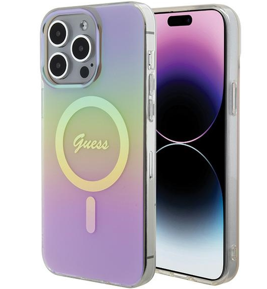 Guess  IML MagSafe Iridescent Case Защитный Чехол для Apple iPhone 15 Pro (GUHMP15LHITSP)
