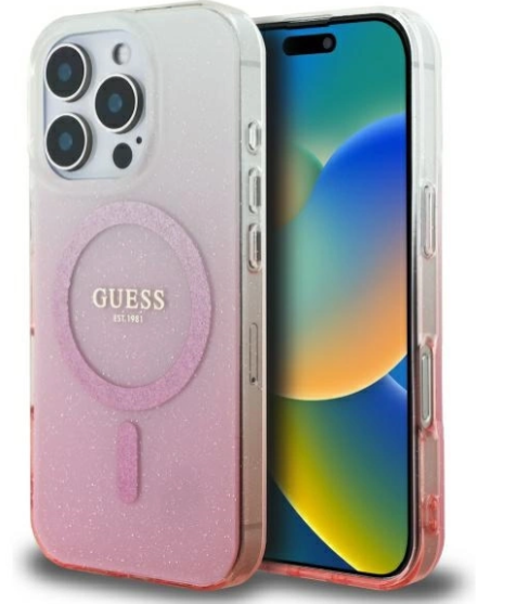 Guess IML Glitter Gradient MagSafe Защитный Чехол для Apple iPhone 16 Pro (GUHMP16LHGRCELP)
