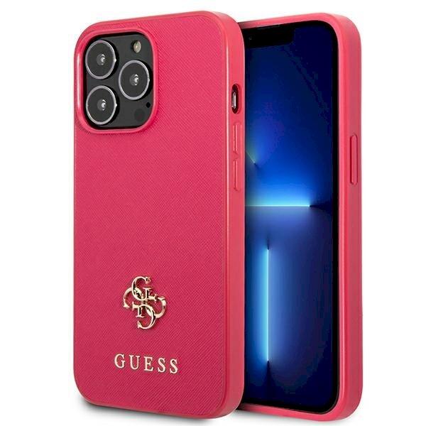 Guess GUHCP13LPS4MF Hardcase Saffiano 4G Small Metal Logo Защитный чехол для iPhone 13 Pro / 13 6,1" / розовый (GUHCP13LPS4MF)