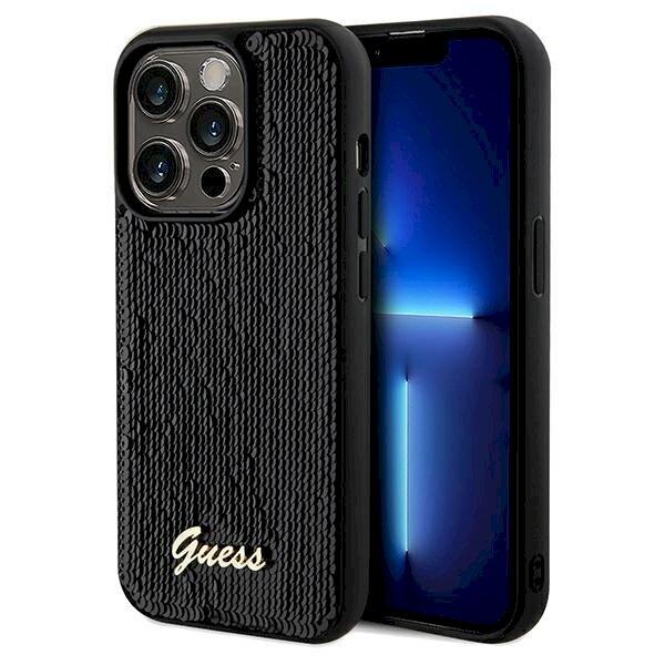 Guess GUHCP14LPSFDGSK Hardcase Sequin Script Metal Защитный чехол для iPhone 14 Pro 6.1" / чёрный (GUHCP14LPSFDGSK)