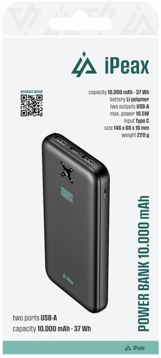 iPeax Power Bank 2x USB-A Внешний аккумулятор 10000mAh (90010118)