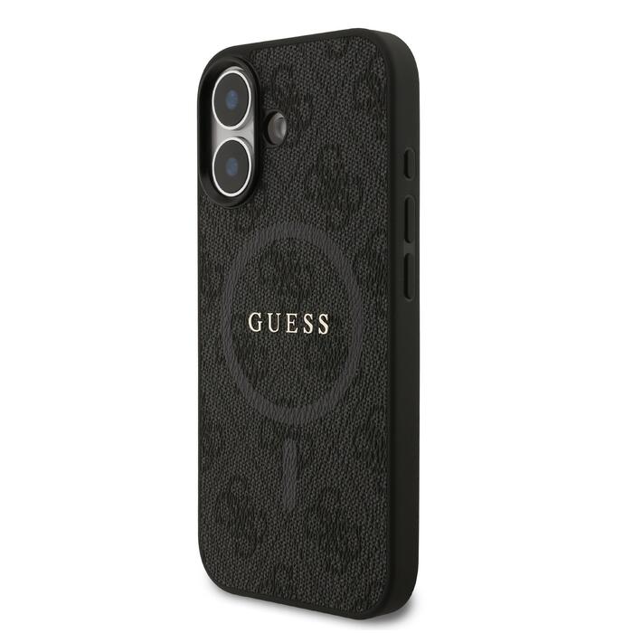 Guess PU Leather 4G Colored Ring MagSafe Case Защитный чехол для iPhone 17 / чёрный (GUHMP17SG4GFRK)