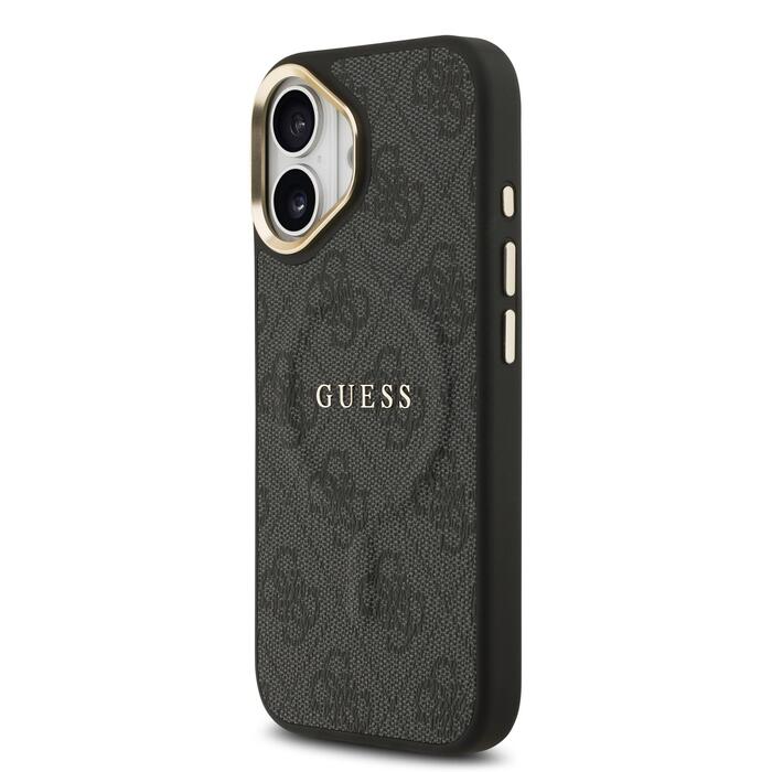 Guess PU Leather 4G Gold Frame MagSafe Case Чехол для Apple iPhone 17 (GUHMP17SP4MSEGCK)