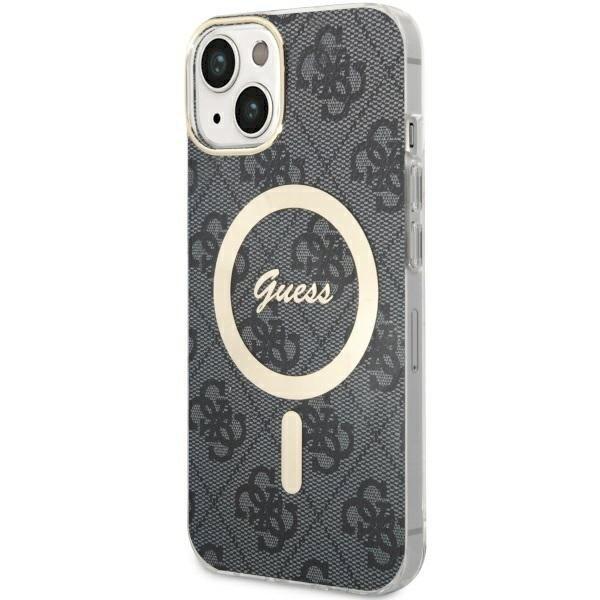 Guess GUHMP14SH4STK Hardcase 4G MagSafe Защитный чехол для iPhone 14 / 15 / 13 6.1" / чёрный (GUHMP14SH4STK)