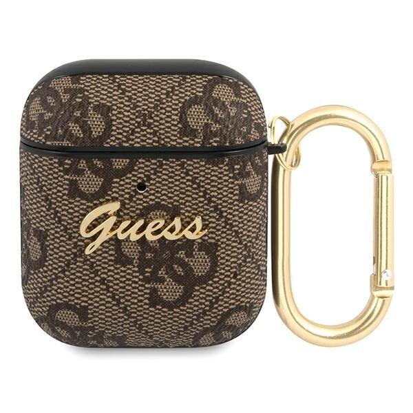 Guess GUA24GSMW AirPods cover 4G Script Metal Collection Защитный чехол для AirPods / коричневый (GUA24GSMW)