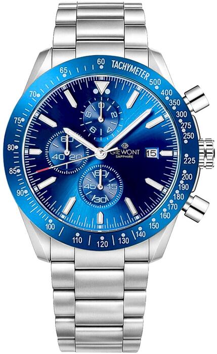 Giewont Chronograph Sapphire Vīriešu pulkstenis GW8720-B3 / sudraba-zils (GW8720-B3)