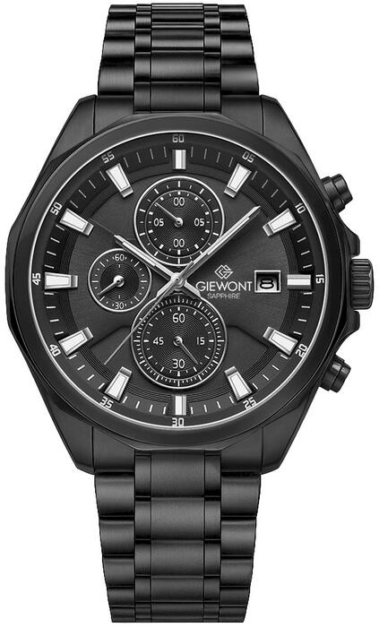 Giewont Vīriešu pulkstenis Chronograph Sapphire GW7290-B1 / melns (GW7290-B1)