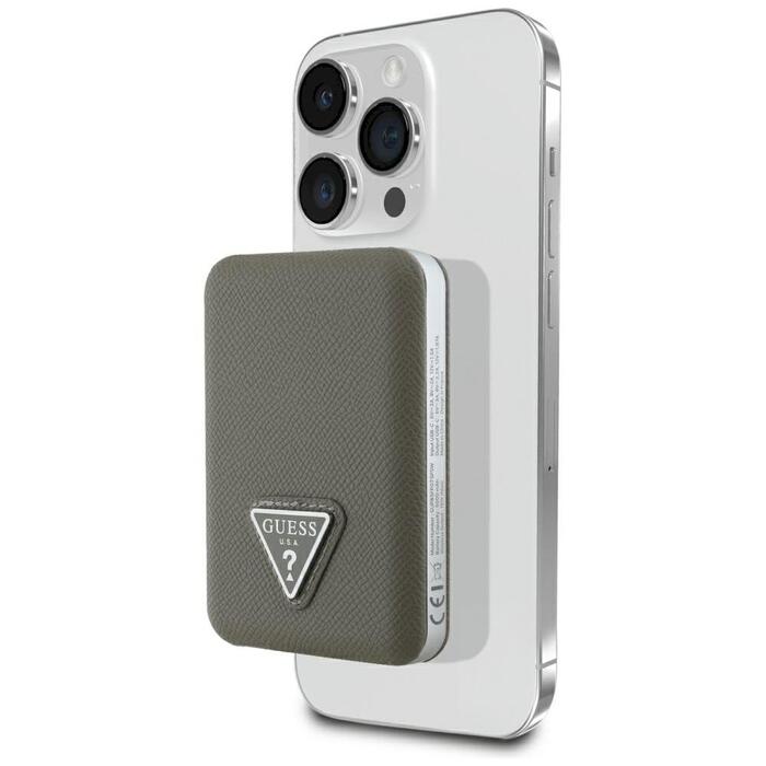 Guess Grained Triangle Зарядная батарея 5000mAh 15W USB-C MagSafe Inductive / коричневый (GUPB5FPGTSPSW)