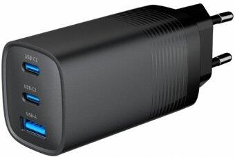 Gembird 3-port 65W GaN USB PD Зарядное устройство (TA-UC-PDQC65-01-BK)