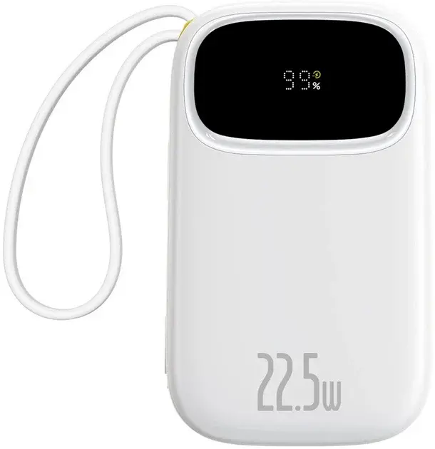 Baseus EnerFill FC31 Портативный аккумулятор 20000 mAh 22.5W USB-C + Lightning / белый (6932172691189)