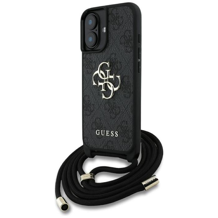 Guess PU 4G Metal Logo Crossbody Strap Case Чехол для iPhone 16 (GUHCP16SP4GMGCRK)