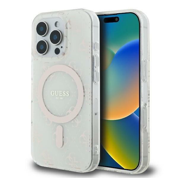 Guess IML 4G Background MagSafe Защитный Чехол для Apple iPhone 16 Pro (GUHMP16LH4DTEH)