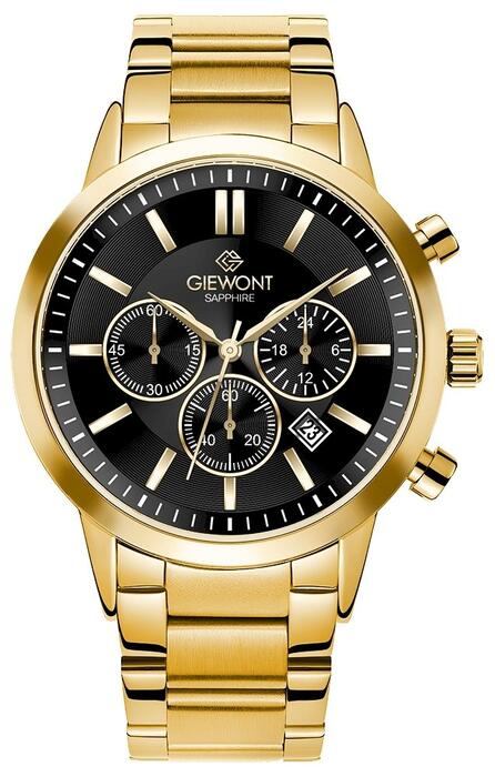 Giewont Chronograph Sapphire Vīriešu pulkstenis / zelta melns (GW8510-B5)