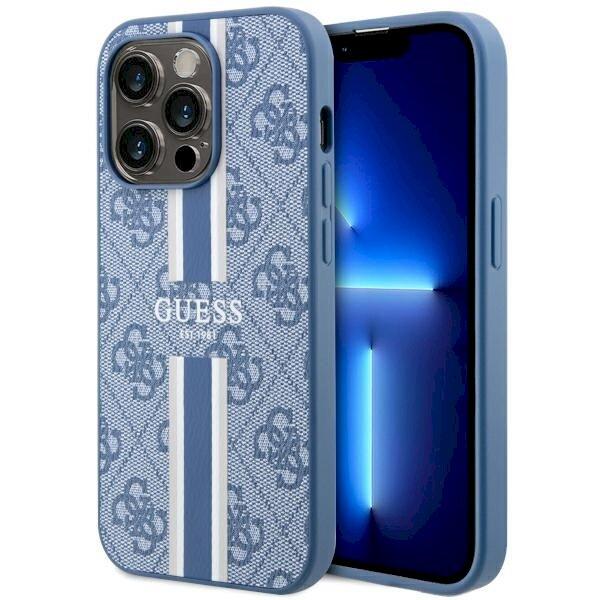 Guess GUHMP14LP4RPSB Hardcase 4G Printed Stripes MagSafe Защитный чехол для iPhone 14 Pro 6.1" / синий (GUHMP14LP4RPSB)
