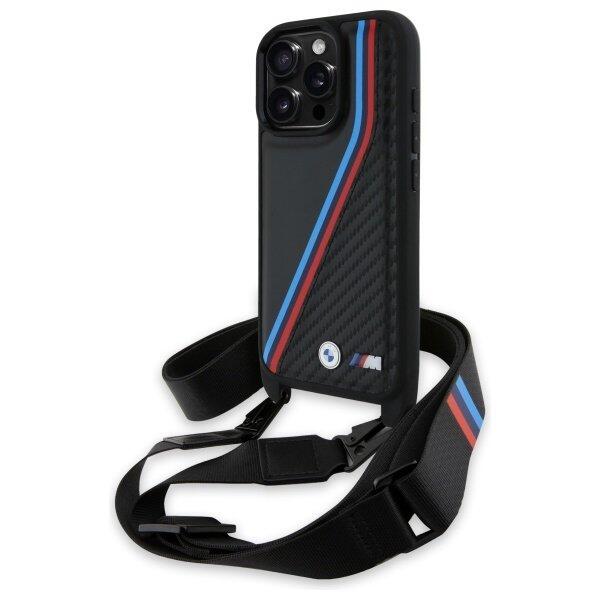 BMW M Edition Carbon Tricolor Lines Защитный Чехол для Apple iPhone 16 Pro Max (BMHCP16X23PSVTK)