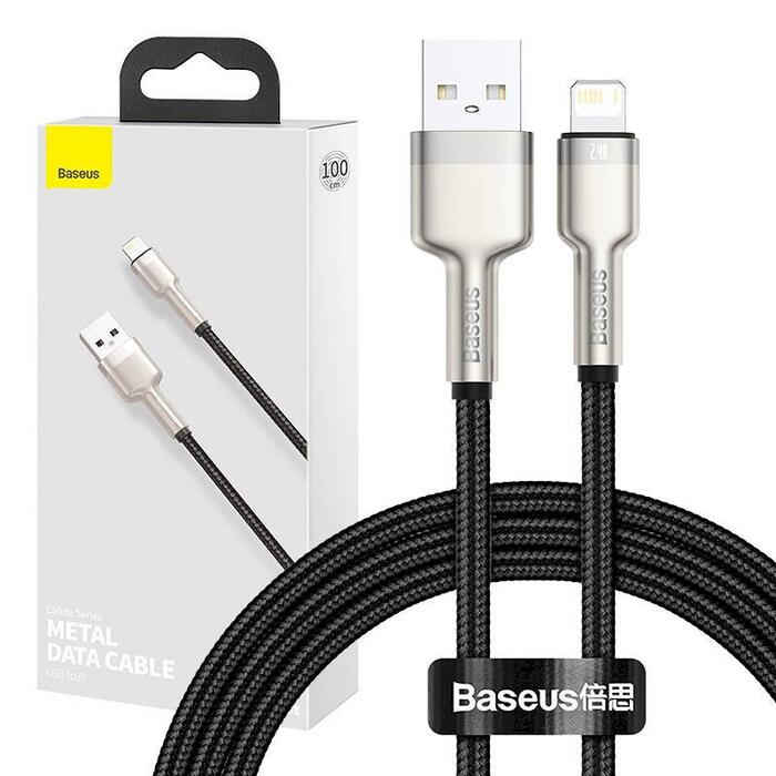 Baseus Cafule USB Cable Кабель для зарядки Lightning 2.4A 1m / чёрный (CALJK-A01)