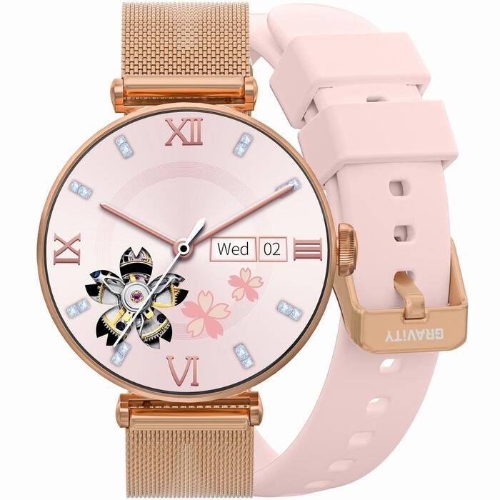 Smartwatch Gravity Viedpulkstenis / rozā zelts