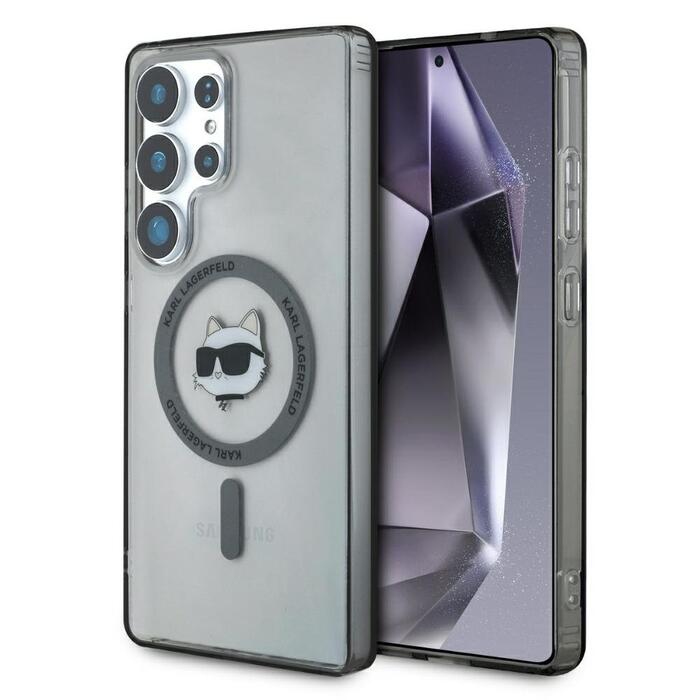 Karl Lagerfeld Button Choupette Head Printed Logo MagSafe Чехол для Samsung Galaxy S25 Ultra (KLHMS25LHLSCHK)