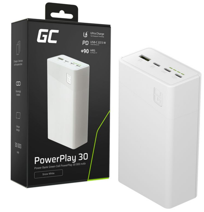 GreenCell PowerPlay 30 Power Bank Arējas