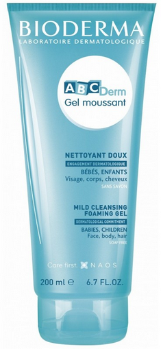 Bioderma ABCDerm Gel Moussant Мягкий очищающий пенящийся гель 200 ml (3401345568694)