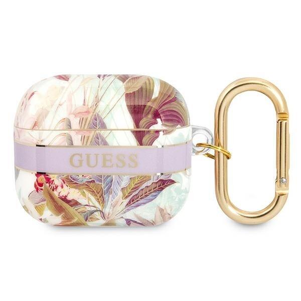 Guess GUA3HHFLU Защитный чехол для AirPods 3 Flower Strap Collection / фиолетовый (GUA3HHFLU)