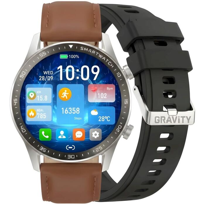 Smartwatch Gravity с 2 ремешками GT10-8 / серебристый (GT10-8)