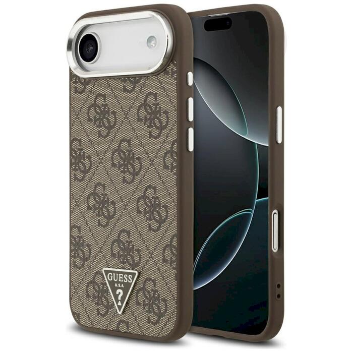Case Guess 4G Triangle Logo MagSafe Защитный чехол для iPhone Air / коричневый (GUHMP17MP4TSRCMW)