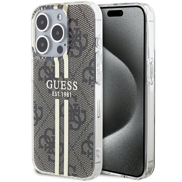 Guess GUHCP15LH4PSEGW Hardcase IML 4G Gold Stripe Защитный чехол для iPhone 15 Pro 6.1" / коричневый (GUHCP15LH4PSEGW)