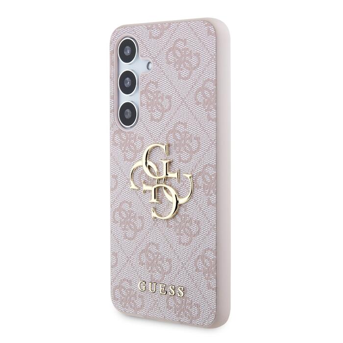 Guess PU 4G Metal Logo Case Защитный чехол для Samsung Galaxy S24 / розовый (GUHCS24S4GMGPI)