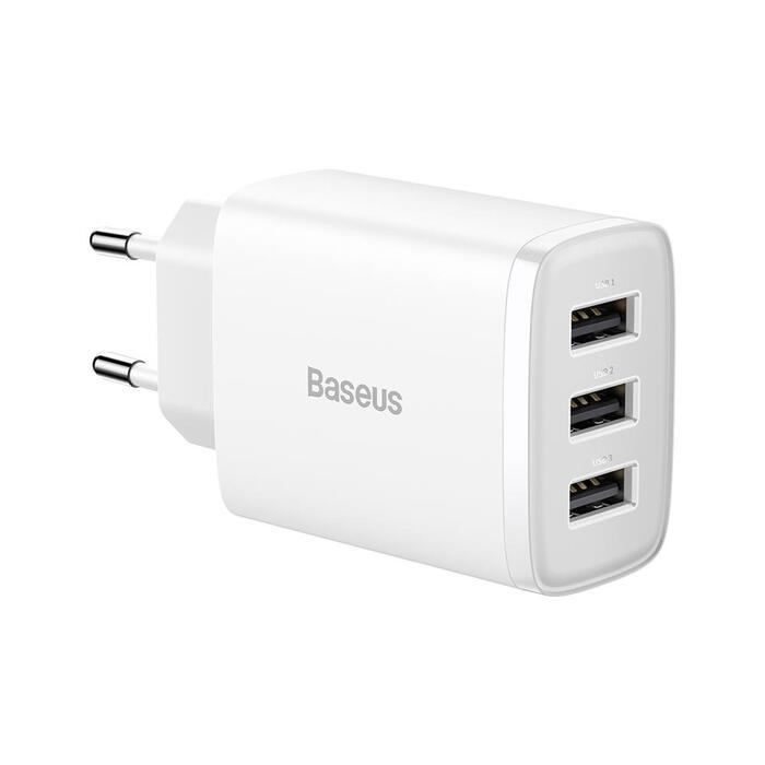 Baseus Kompaktais Lādētājs 3 x USB