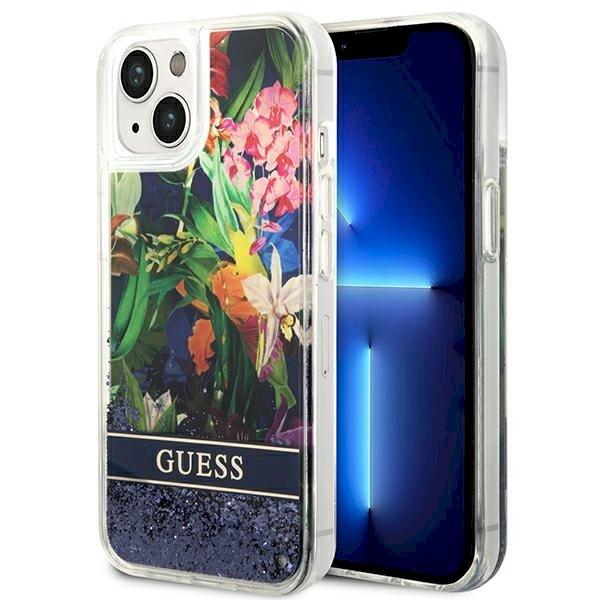 Guess GUHCP14MLFLSB Flower Liquid Glitter Hardcase