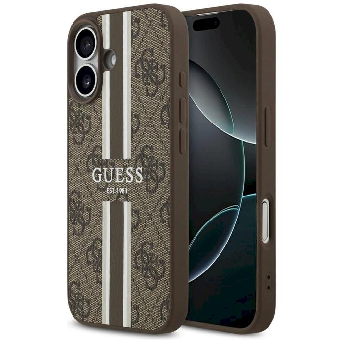 Guess 4G Printed Stripes MagSafe Case Защитный чехол для iPhone 17 / коричневый (GUHMP17SP4RPSW)