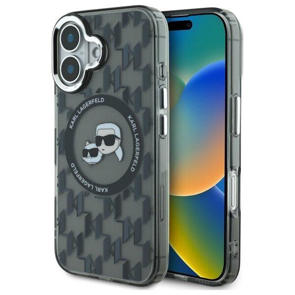 Karl Lagerfeld Hard IML Monogram Karl&Choupette Head MagSafe Case Чехол для Apple iPhone 16 (KLHMP16SHMCKMHK)