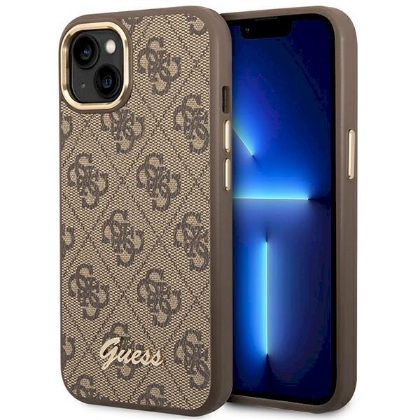 Guess GUHCP14MHG4SHW Hardcase 4G Vintage Gold Logo Защитный чехол для iPhone 14 Plus/15 Plus 6.7" / коричневый (GUHCP14MHG4SHW)
