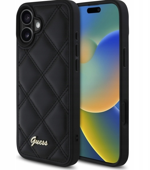 Guess Quiled Metal Logo Защитный Чехол для Apple iPhone 16 (GUHCP16SPSQSQSK)