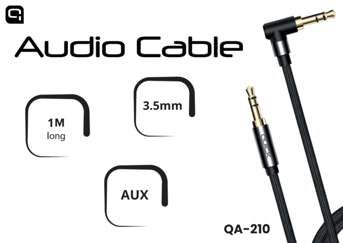 Quick QA-210 AUX 3.5mm Audio Kabelis 1m (QA-210)