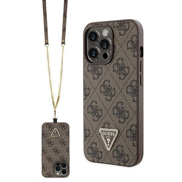 Guess GUHCP13LP4TDSCPW Hardcase Crossbody 4G Metal Logo Защитный чехол для iPhone 13 Pro / 13 6.1" / коричневый (GUHCP13LP4TDSCPW)