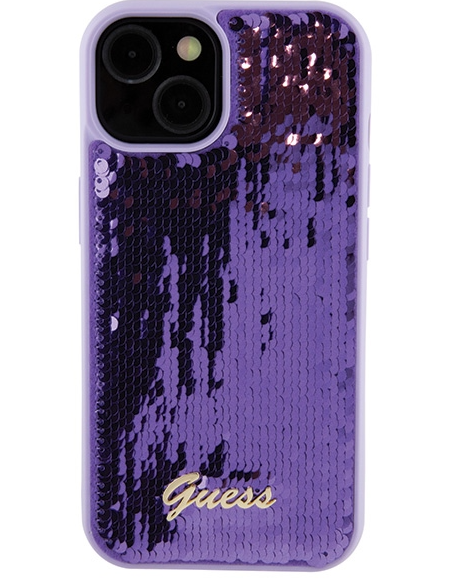 Guess HC Sequin Script Metal Case Защитный Чехол для Apple iPhone 15 Pro (GUHCP15LPSFDGSU)