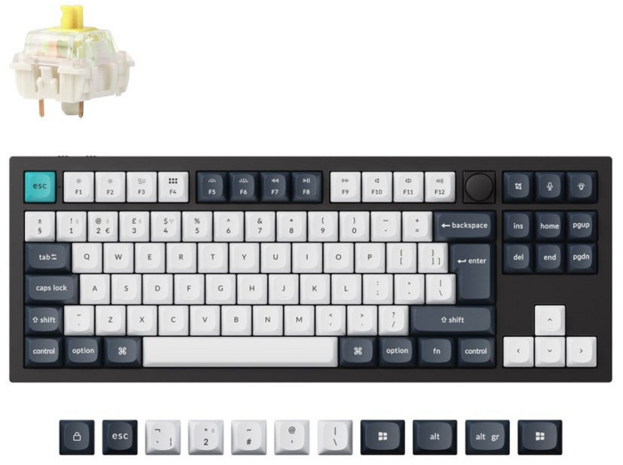 Keychron Q3 Max 80% TKL Mehāniskā tastatūra / Banana Switch (Q3M-M4)
