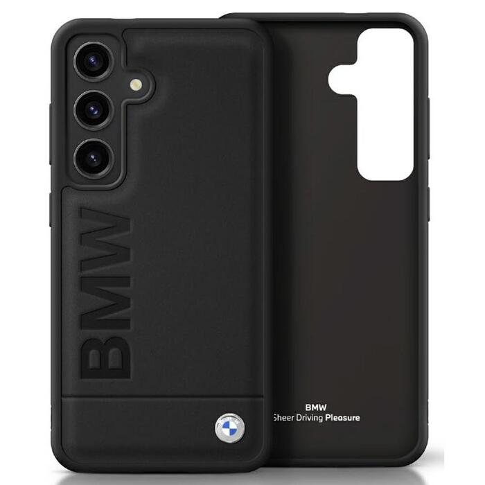 BMW Leather Big Wordmark Чехол для Samsung Galaxy S25 (BMHCS25SSLLBK)