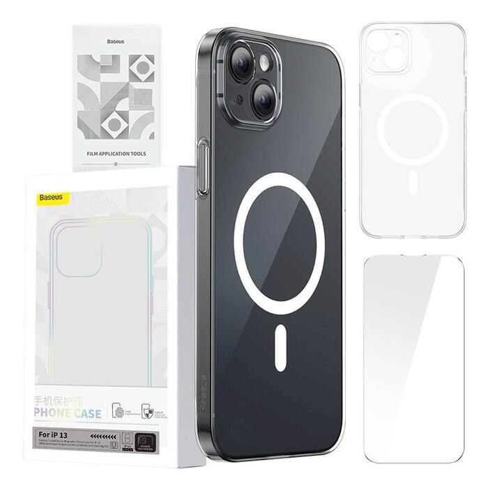 Baseus Magnetic Crystal Clear Защитный чехол для iPhone 13 / прозрачный (ARSJ010602)