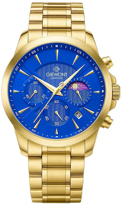 Giewont Мужские часы Chronograph Sapphire / золотой/синий (GW9460-B5)