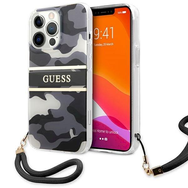 Guess GUHCP13LKCABBK Camo Strap Collection Защитный чехол для iPhone 13 Pro / 13 6,1" / чёрный (GUHCP13LKCABBK)