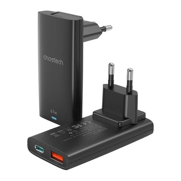 Choetech PD6011 Wall Сharger USB-C 67W PPS / PD3.0 / QC3.0 (PD6011-B)