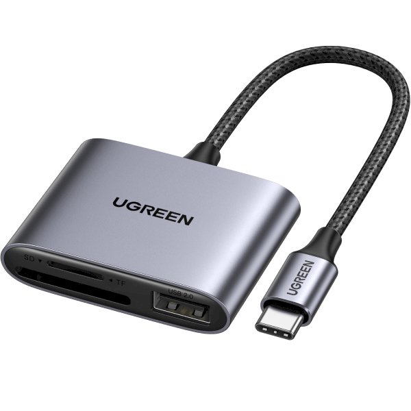 UGREEN 80798 Karšu lasītājs USB 3.2 Gen 1 (3.1 Gen 1) Type-C / pelēks (UG-80798)