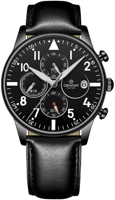 Giewont Vīriešu pulkstenis Chronograph Sapphire GW5630-A1 / melns (GW5630-A1)
