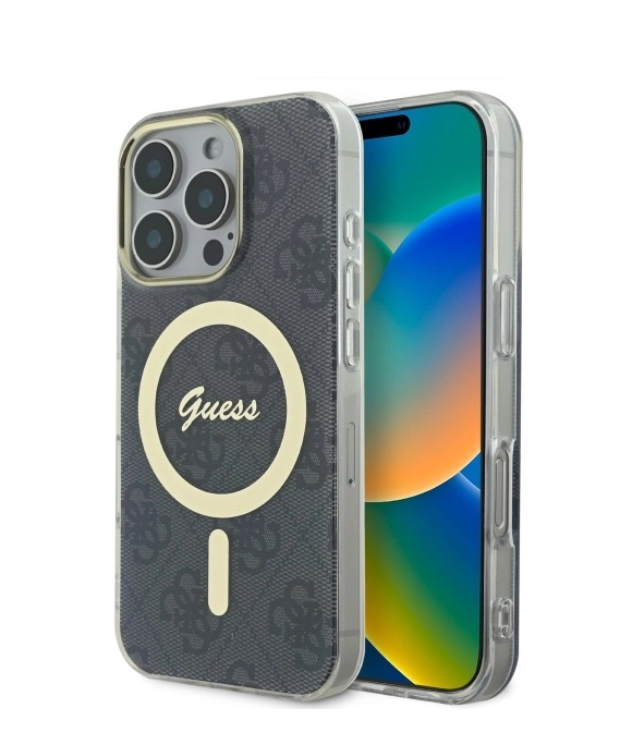 Guess IML 4G MagSafe Защитный Чехол для Apple iPhone 16 Pro (GUHMP16LH4STK)