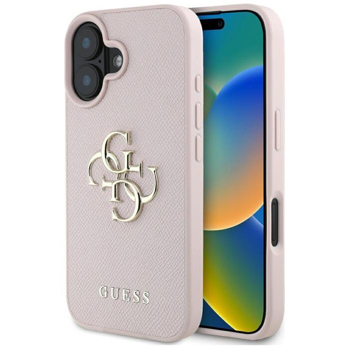 Guess Grained Big 4G Logo Small Classic Logo Защитный чехол для Apple iPhone 16 (GUHCP16SPGT4MBP)