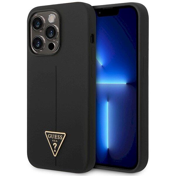 Guess GUHCP14XSLTGK Silicone Triangle Hardcase Защитный чехол для iPhone 14 Pro Max 6,7" / чёрный (GUHCP14XSLTGK)